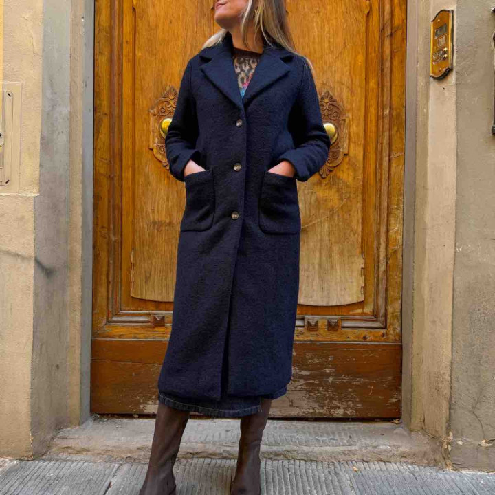 Cappotto lungo blu Ichi