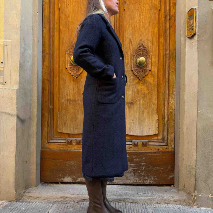 Cappotto lungo blu Ichi