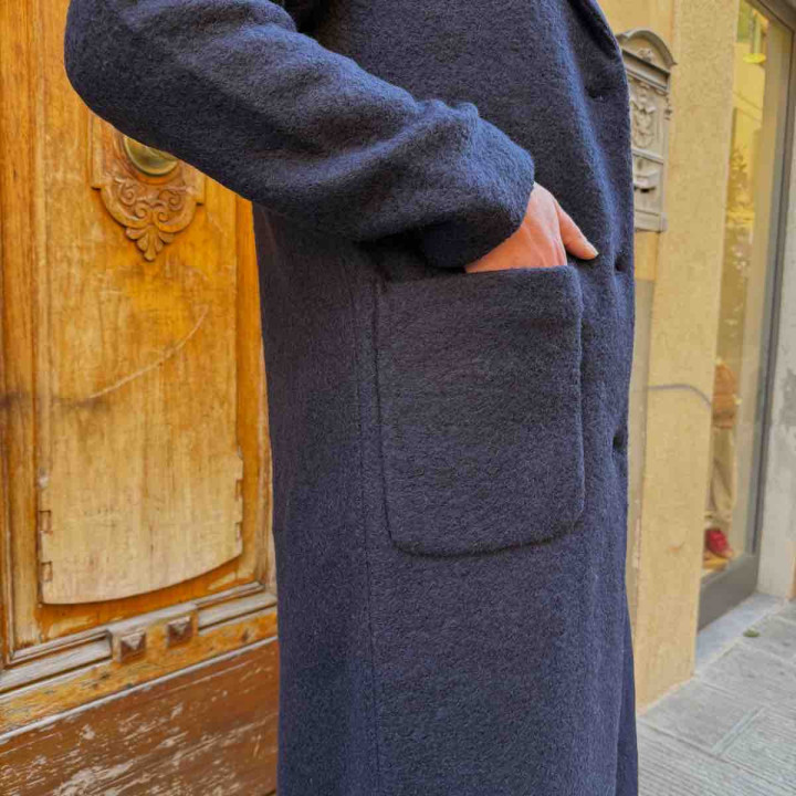 Cappotto lungo blu Ichi
